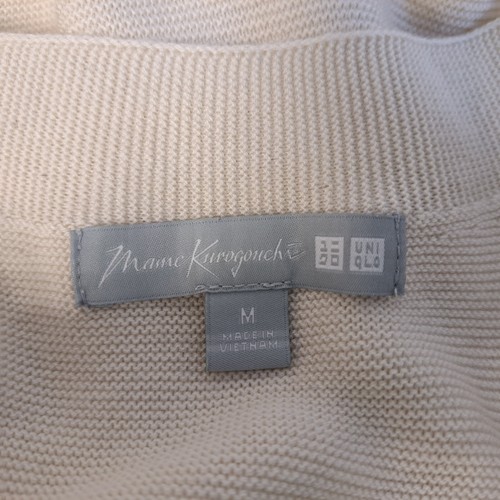 Uniqlo x Mame Kurogouchi Long Knitted Dress Oversize Cream Sleeveless V-Neck MR1 - Picture 10 of 11