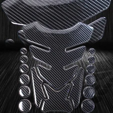 Real Carbon Fiber 3D Gel 8" 3PC Customize Fuel/Gas Tank Pad Decal/Logo Sticker