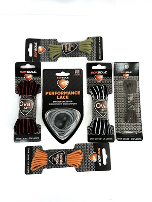 Sofsole Performance Lace One Size Fits All Gray Lot Of 6 SOFSOLE Shoelaces Asst