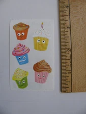 Mrs. Grossman's Stickers CUTIE CUPCAKES 1 Mod 2" X 3.25" NOS