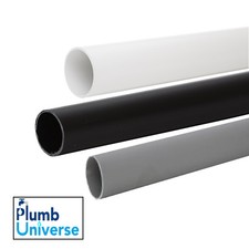 32mm, 40mm Pushfit Waste Pipe 1 Metre Length Plastic Black White Grey 
