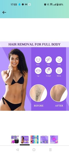 Waxing Kit Hair Removal Home Wax Warmer with 4 Bags Hard Wax Beans 20 Wax Sticks - Picture 3 of 5