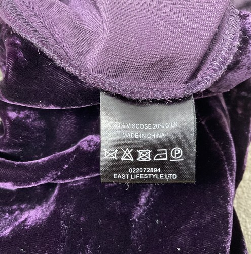 EAST Lifestyle deep purple crushed velvet straight leg trousers 10 - Picture 5 of 5