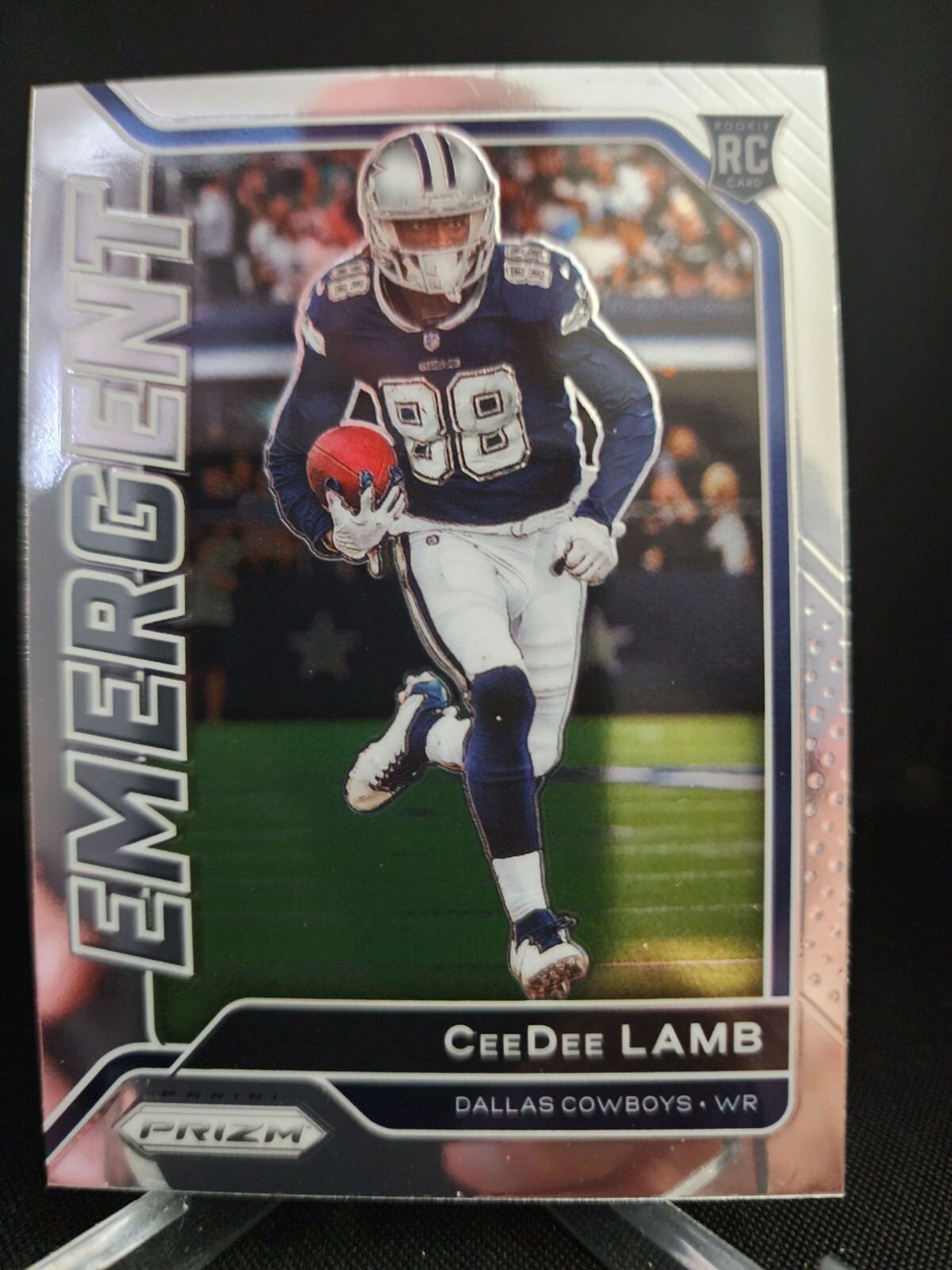 CEEDEE LAMB 2020 PANINI PRIZM EMERGENT ROOKIE INSERT #7 DALLAS COWBOYS FOOTBALL
