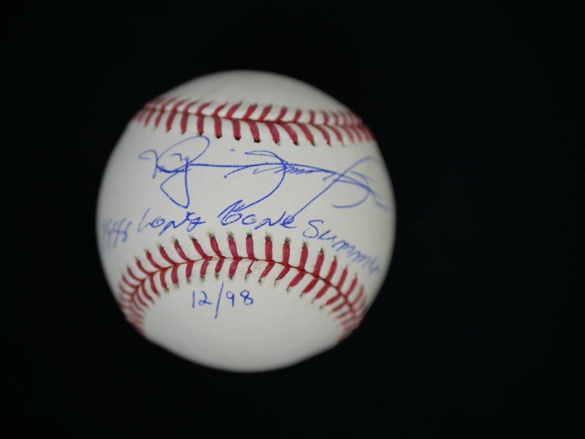 MARK MCGWIRE SAMMY SOSA 1998 LONG GONE SUMMER SIGNED BASEBALL LIMITED TO 98  JSA