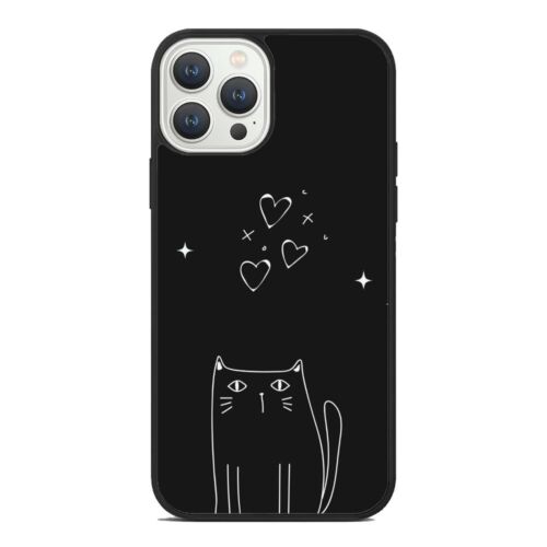 For iPhone SE XS XR Max 5 6 7 8 Plus kitten cat silhouette Pattern Hybrid Covers - Picture 6 of 25