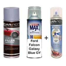 Auto Touch Up Car Paint Can Ford Falcon Galaxy Blue GY Plus 1k Clear Coat & Prim