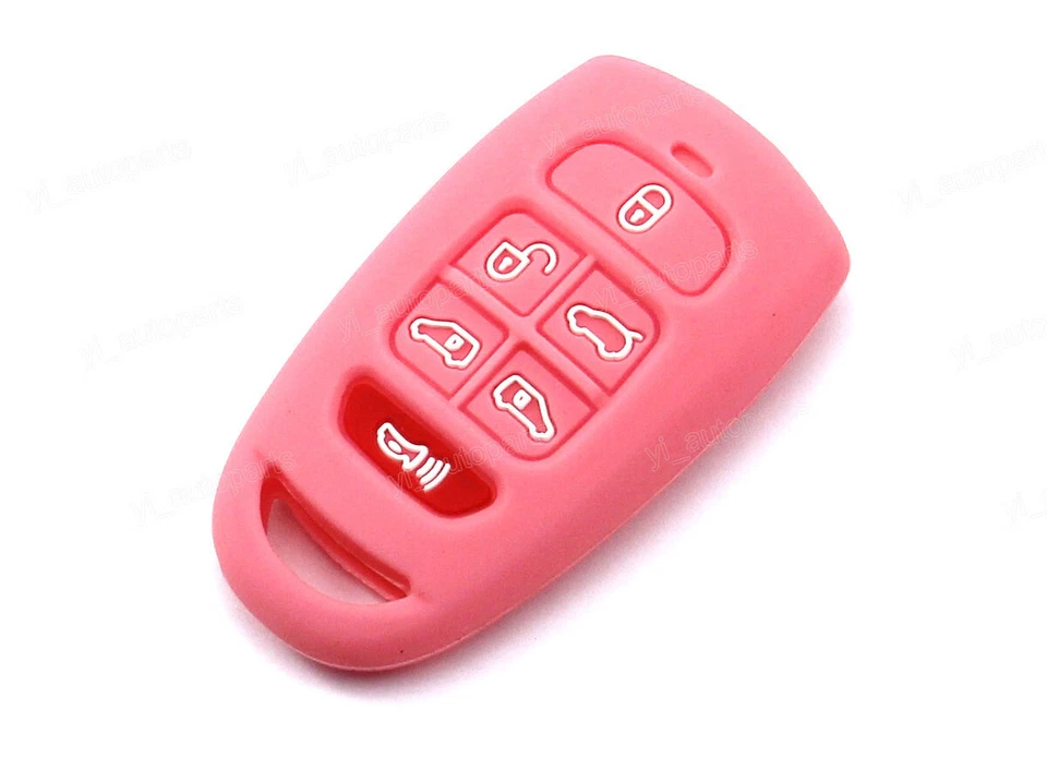 Pink Silicone Case Cover For Hyundai Entourage Kia Sedona Remote Key 6 Buttons Foto 4 de 4