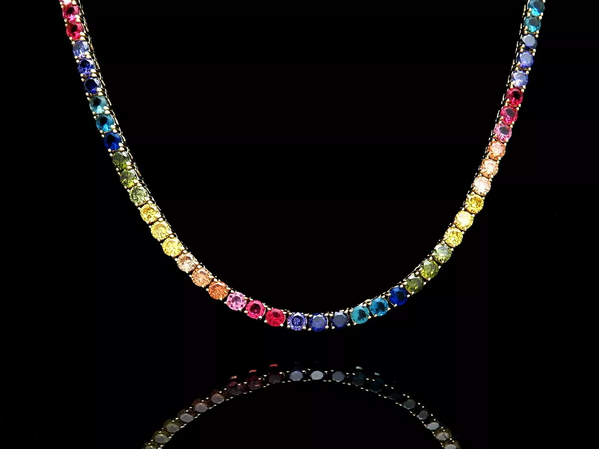 LV Large Pendant, White Gold & Rainbow Gemstones - Categories