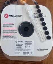 Professional VELCRO  Low Profile Hook  Loop 7/8" Black/Clear Dots Roll 900 Dots
