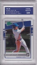 BOBBY WITT JR. ROOKIE CARD $$ GEM MINT 10 Kansas City Royals DONRUSS  OPTIC RC!