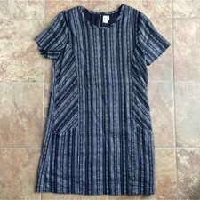 Paper Crane Linen Blend Black and White Pocket Dress size Large