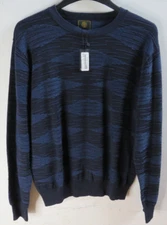 F/X Fusion Medium Crew Neck Blue Textured Long Sleeve Pullover sweater new