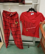 Chicago Blackhawks Pajamas Women's Sleepwear Pajama Set Size Small