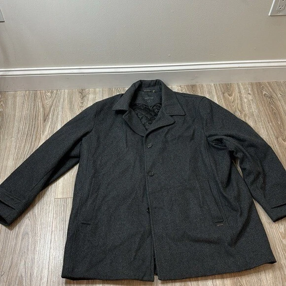 Calvin Klein Abrigo Hombre Lana Guisante Gris Talla XXL Foto 2 de 4