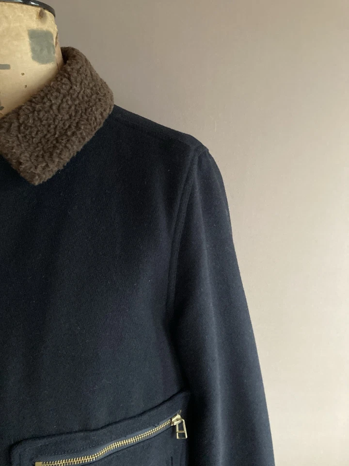 Duffer of St George Japan Jacket Mens Size M Navy Wool Melton Flight Bomber D1 - Image 3 of 4