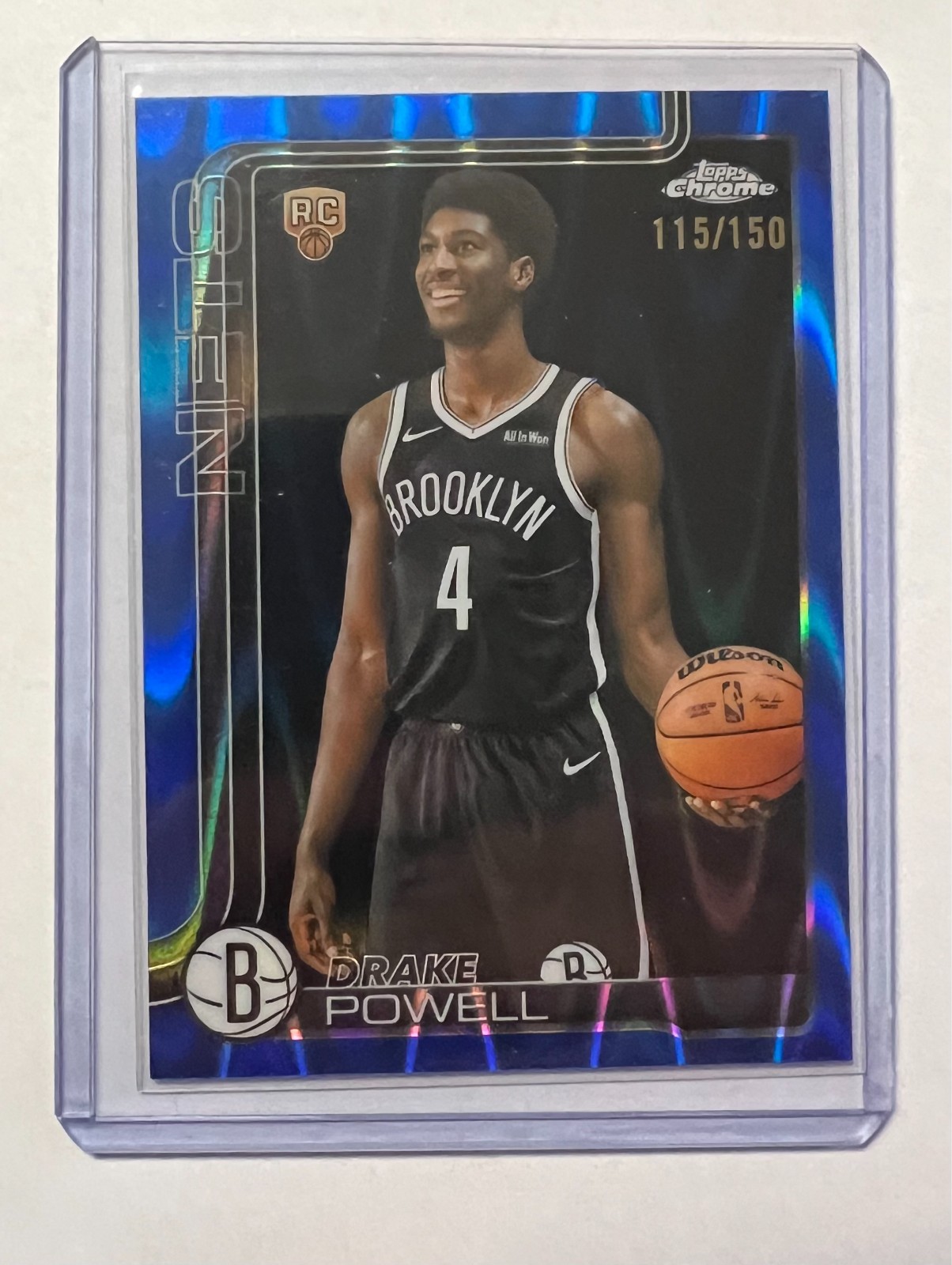 Drake Powell 2025-26 Topps Chrome Basketball #272 RayWave Blue /150