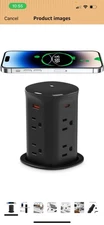 ANNQUAN 3" Pop Up Countertop Outlet with 15W Wireless Charger, Max 20W Black