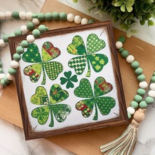 Wooden Patchwork Shamrock Wall Decor St. Patrick's Day Rustic Green Home Decor