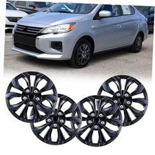 14 Inch Universal Hubcaps Wheel Covers Replacement for Cars, Black Lacquer R14