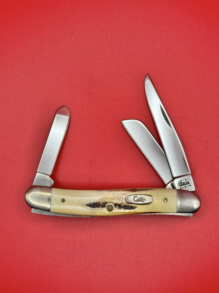 NEW CASE XX USA 10 DOT 2000 BEAUTIFUL THICK CUT STAG STOCKMAN