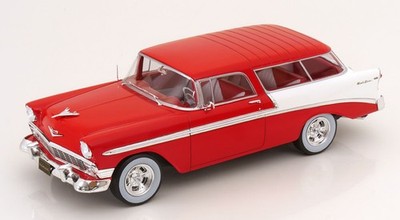 KK Scale 1:18 CHEVROLET BEL AIR NOMAD CUSTOM RED & WHITE 1956 Diecast