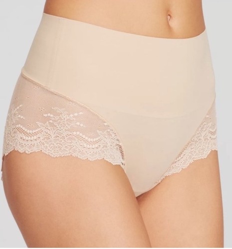 SPANX E2842 Shapewear Mutandine Hi-Hipster in Pizzo Snake Neutro S - Foto 5 di 6