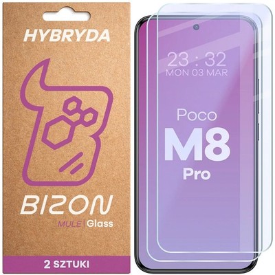2x Schutzglas für Xiaomi POCO M8 Pro 5G Bizon Displayschutzglas Hybridglas Glas