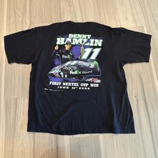 Denny Hamlin #11 - 1st Win NASCAR Racing 2006 FedEx T-Shirt Black Mens XL Shirt