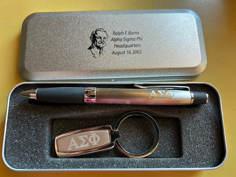 Alpha Sigma Phi Pen And Keychain Set
