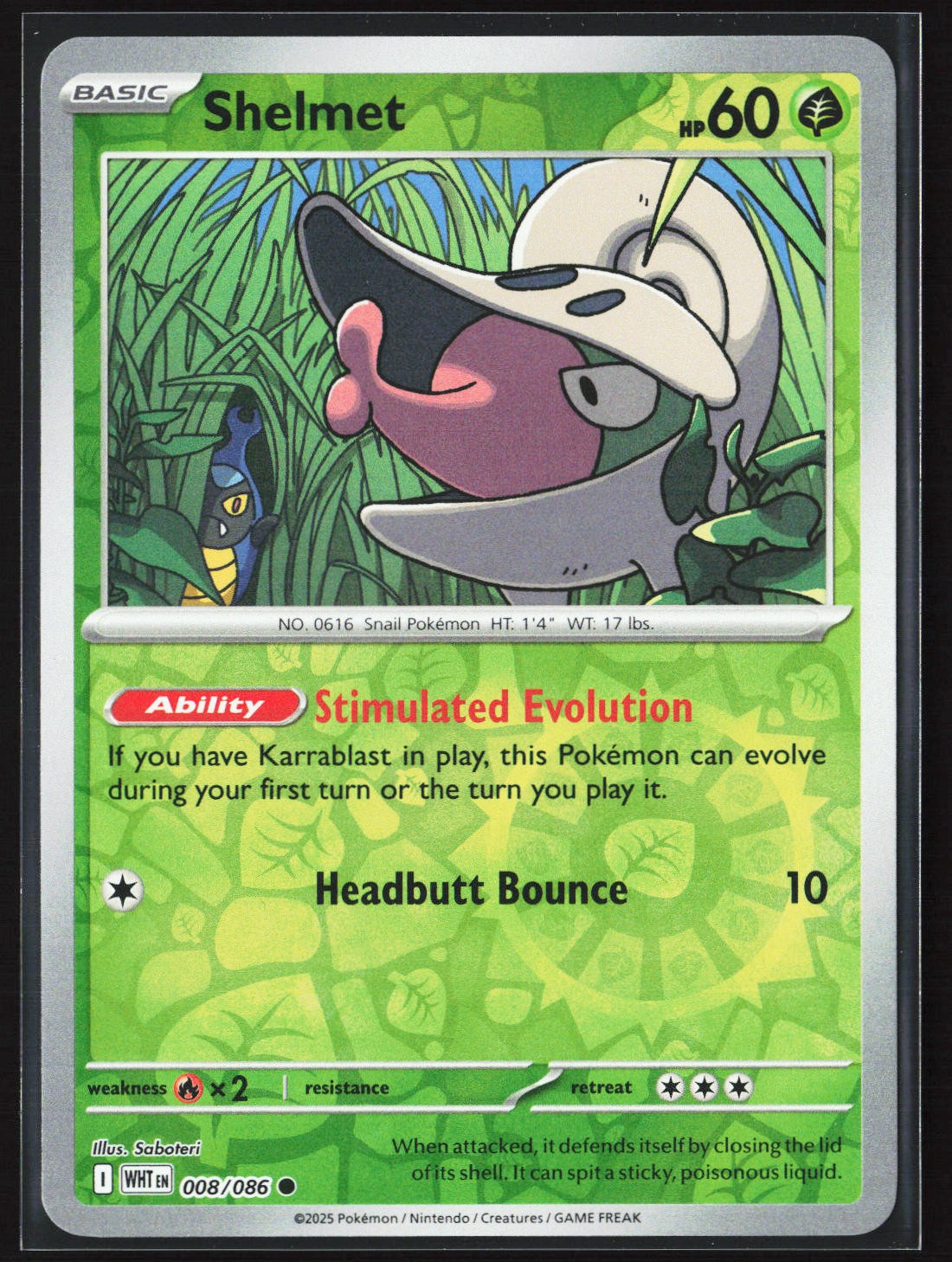 Shelmet 008/086 SV: White Flare Reverse Holo