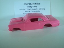 HO scale Slot Car Custom Resin body only 1967 Neon Red Chevy Nova Fits AFX