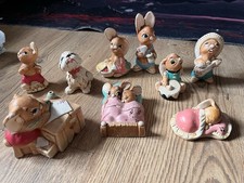Vintage Pendelfin Rabbit collection - 10 pieces including Rare red boswell