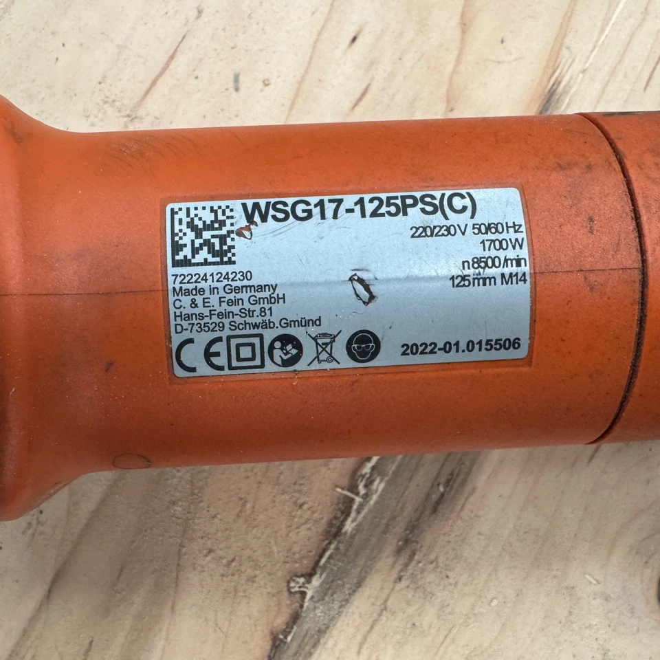 FEIN WSG17-125 PS 125MM 1400W / 1700W Angle Grinder 230V. FREE NEXT DAY DELIVERY - Image 4 of 4