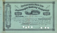 Pittsburgh and West End Passenger Railway Co. - 1891 dated Pennsylvania Railro