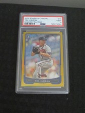 2012 Bowman Chrome #17 Gold Refractor Tim Hudson Braves PSA9 