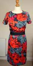 Gharani Strok Size UK 8 XS Colourful Silky Satin Lined Dress Wedding Occasion