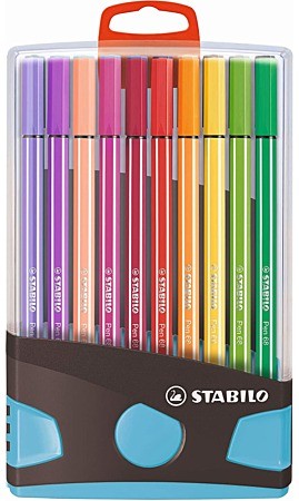 STABILO Pen 68 ColorParade feutres de coloriage anti dessechement boite de 20