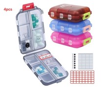 Travel Pill Organizer with 164 Slice Labels 10 Compartments Travel Pill Box...