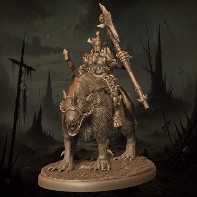 Monolith Arts - Orks - Warlord Rider - DnD/TTRPG Figur/Miniatur