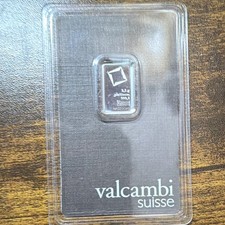 Valcambi Suisse Platinum Bar 2.5g .9995 Fine w/ Assay Certificate 3110.35 per troy oz