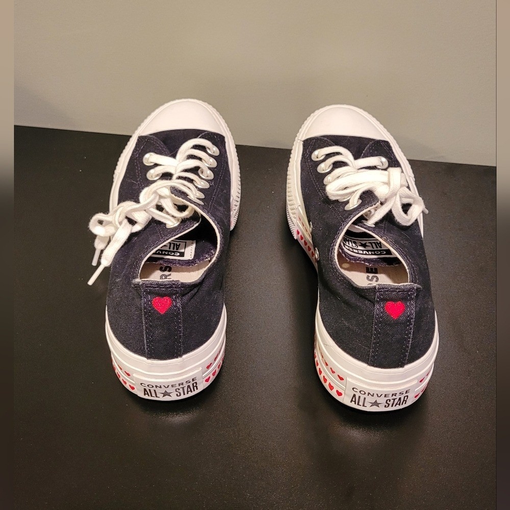 Converse Low Top Platform Love Yourself First Sneakers, Women's Size 7, Black thumbnail 5