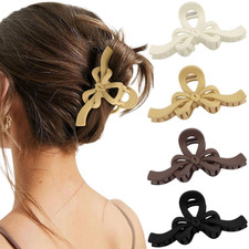 4 PCS Bow Hair Clips Bow Claw Clip for Women Large Hair Claw Clips for Thin Thic