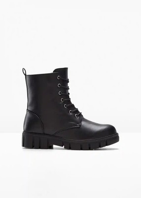 Schnür Boot Gr. 42 Schwarz Damenboots Stiefel Schuhe Damen-Stiefelette Neu OVP