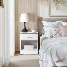Small Bedside Table Nightstand Side Table 1 Drawer Bedroom Cabinet 41x39x29CM