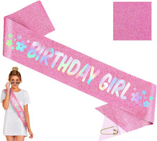 Birthday Girl Sash - Birthday Decorations for Women, Birthday Girl, Birthday Gif
