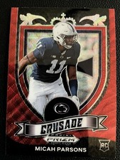 Micah Parsons 2021 Panini Prizm Draft Picks Crusade Red Wave RC #175