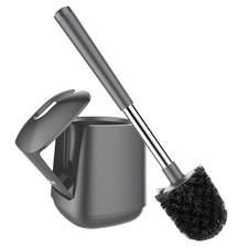 Toilet Brush and Holder, Self Closing Lid Toilet Bowl Brushes 1 pack Gray
