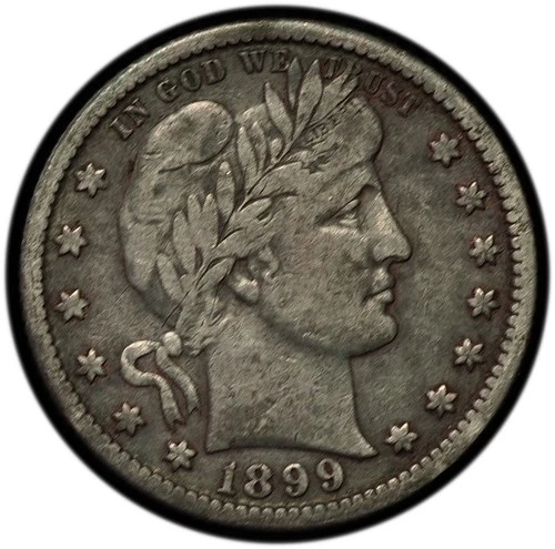 1899-O Barber Quarter Dollar VF/XF Condition