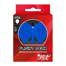 Shot Flight Deck One Piece Dart Flight and Shaft System Blue Medium